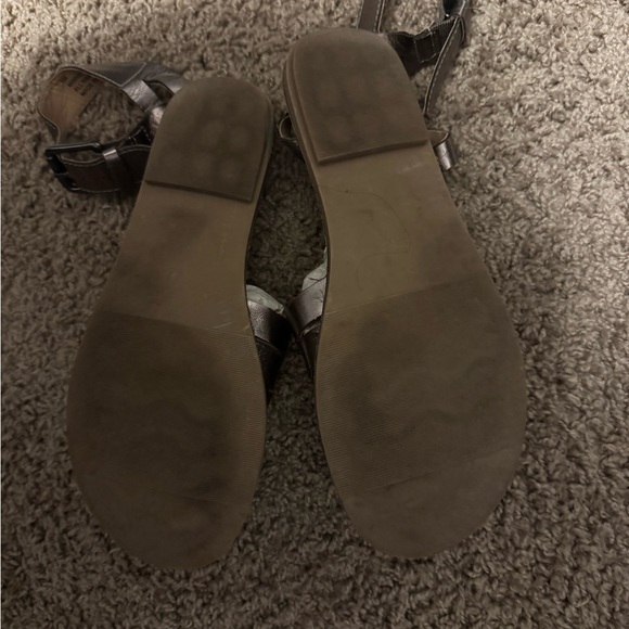 Francesca's Collections Silver Sandals with Strappy Design - Picture 5 of 5